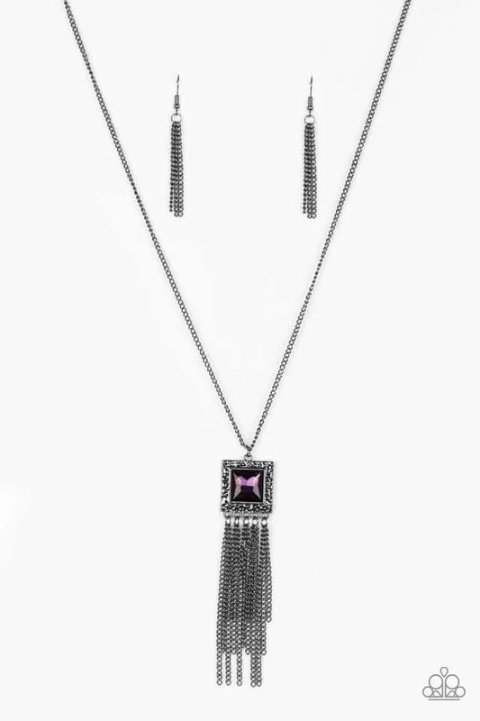 Paparazzi Accessories - Shimmer Sensei #N829 Peg - Purple Necklace