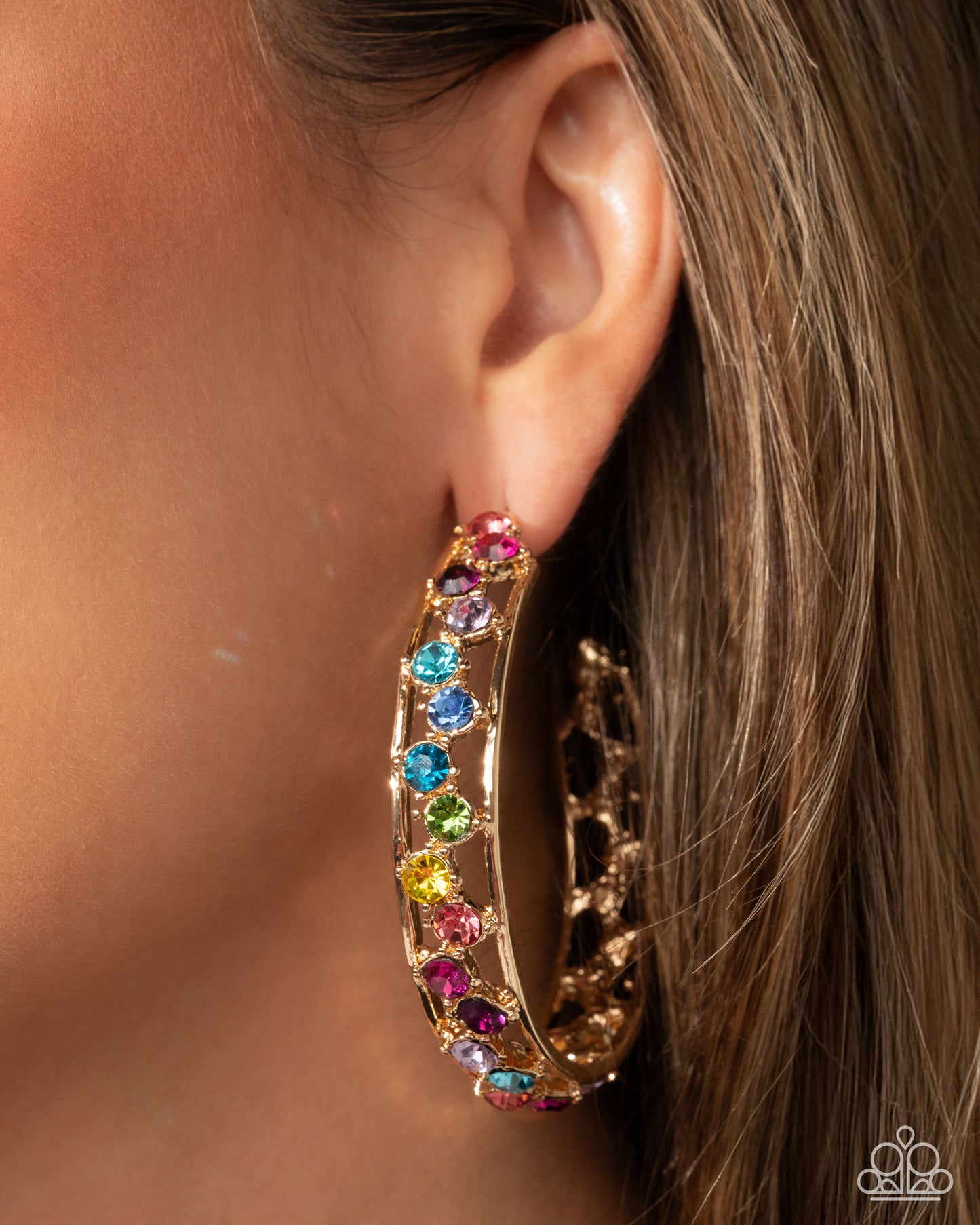 Paparazzi Accessories - Scattered Sophistication - Multi Gold Earrings