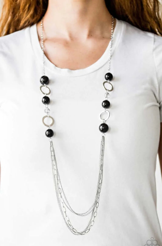 Paparazzi  Accessories - Its About SHOWTIME! #L643 - Black Necklace