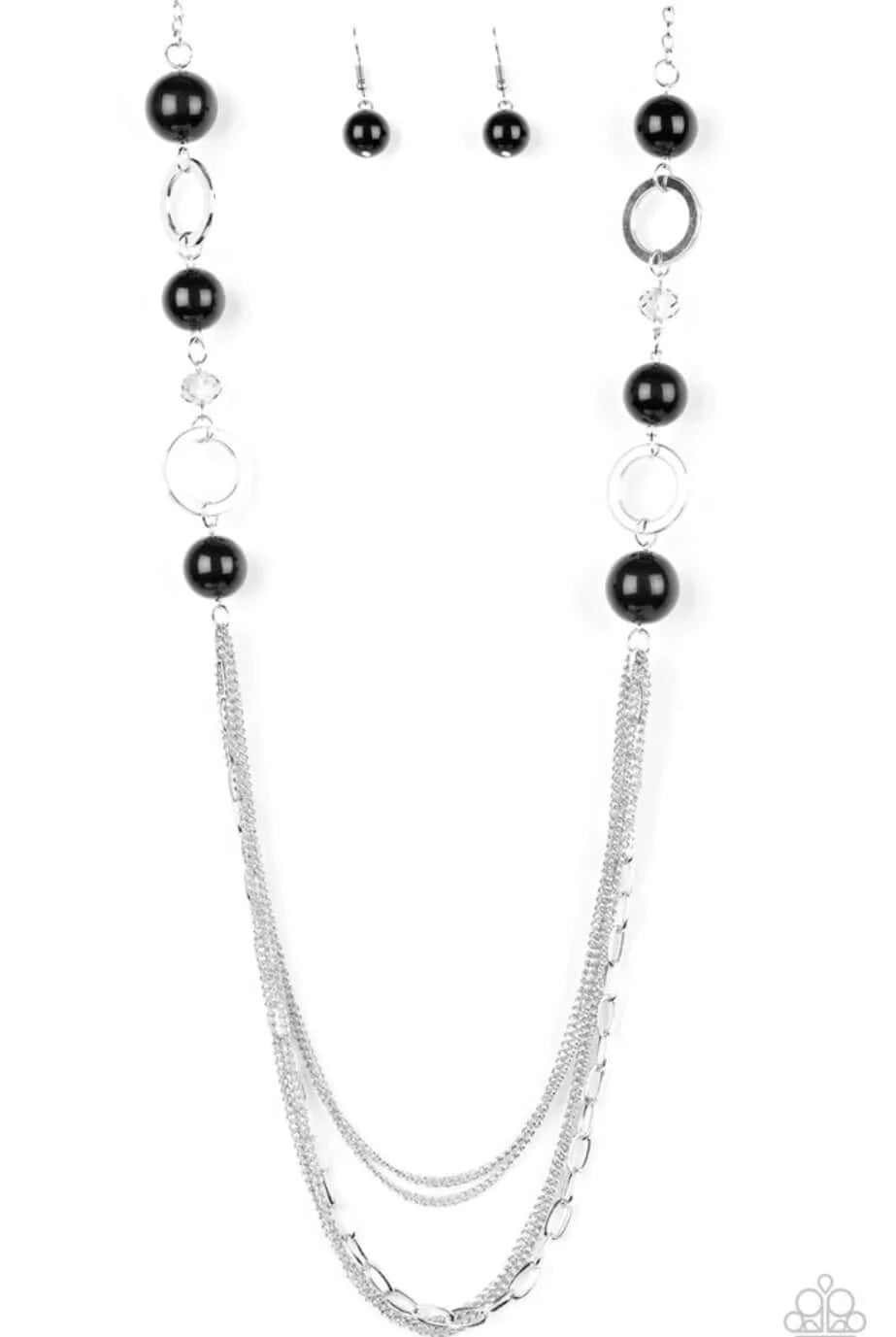 Paparazzi  Accessories - Its About SHOWTIME! #L643 - Black Necklace